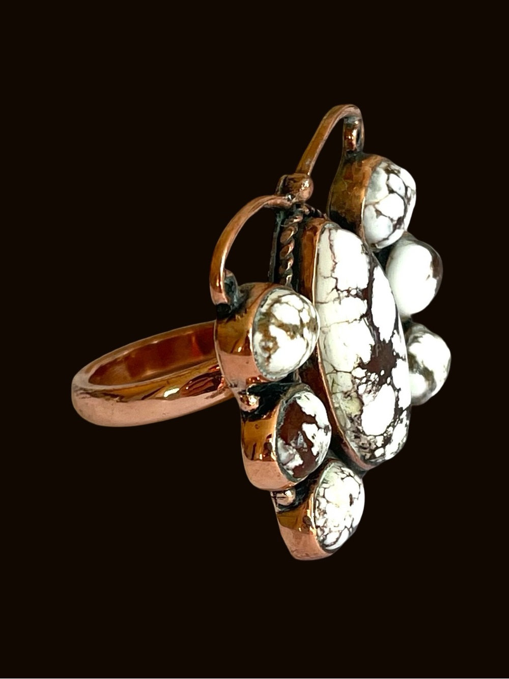 Wild Horse Jasper And Copper Adjustable Ring - Picture 6 of 8